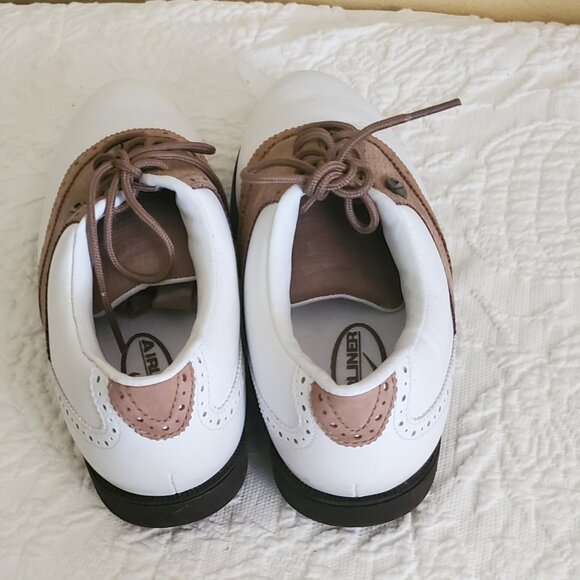 Women's Nike Air Lined Golf Leather Shoes Saddle Oxfords White Size 6M - Picture 7 of 10